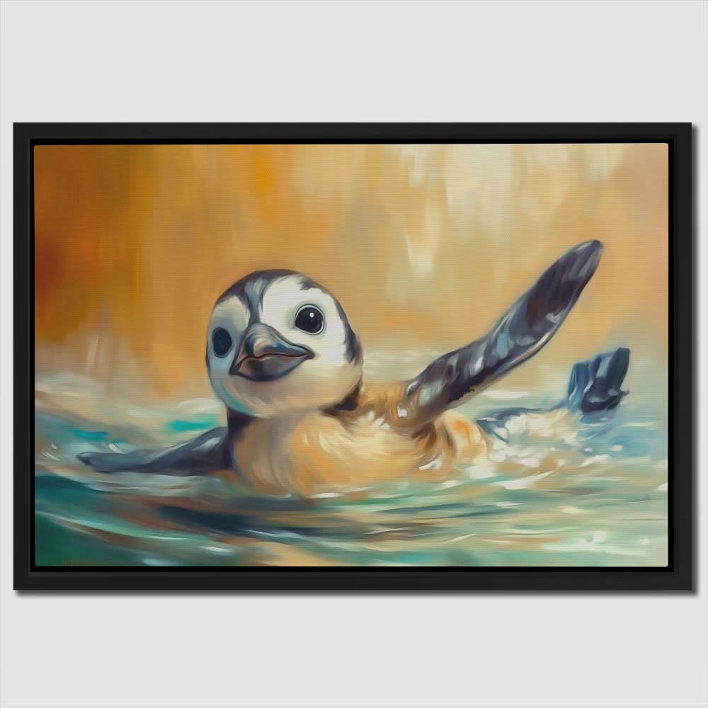 Penguin Glide - Pastel Wall Art for Kids Room