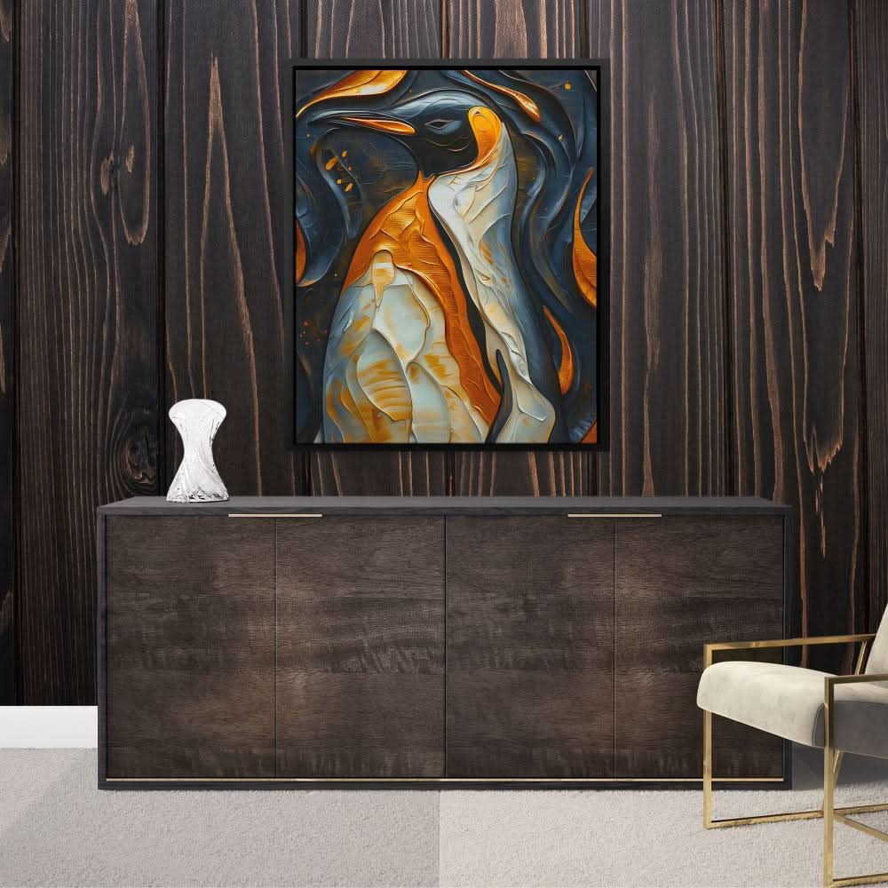 Penguin Pallet - Abstract Black and Gold Canvas Wall Art