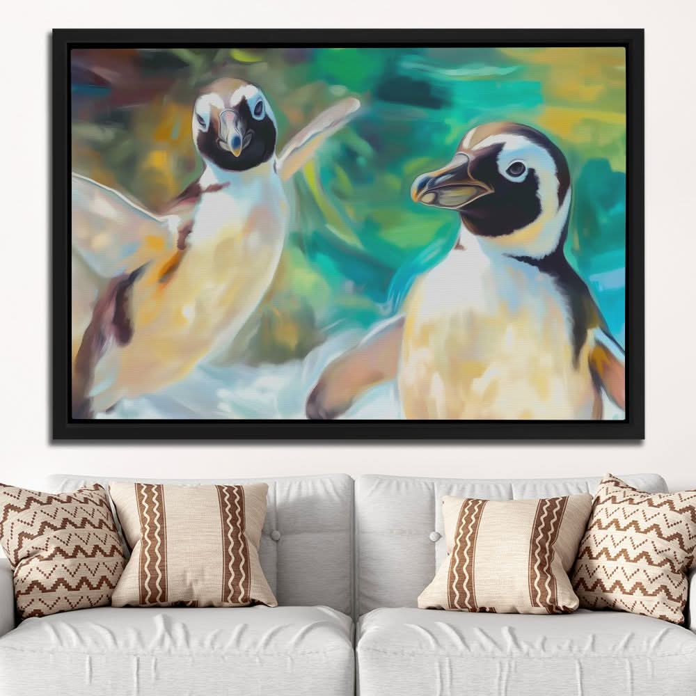 Penguin Pals - Large Canvas Print