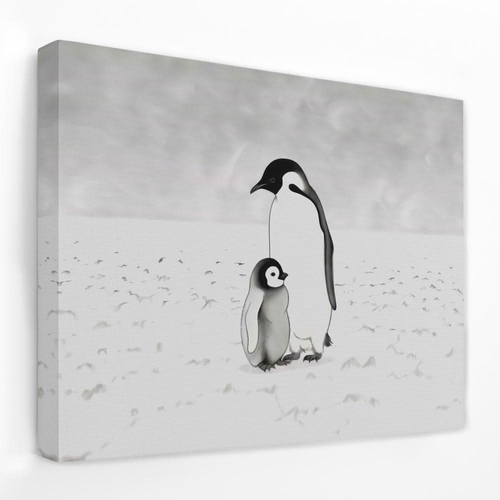 Penguin Parent - Animals Canvas Wall Art