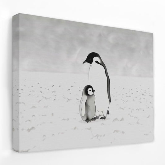 Penguin Parent - Animals Canvas Wall Art