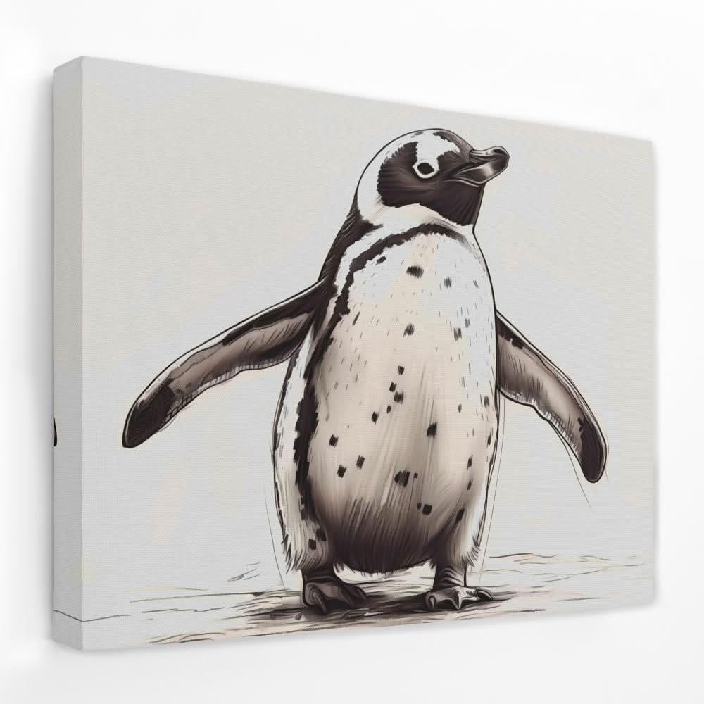 Penguin Waddle - Animals Canvas Wall Art