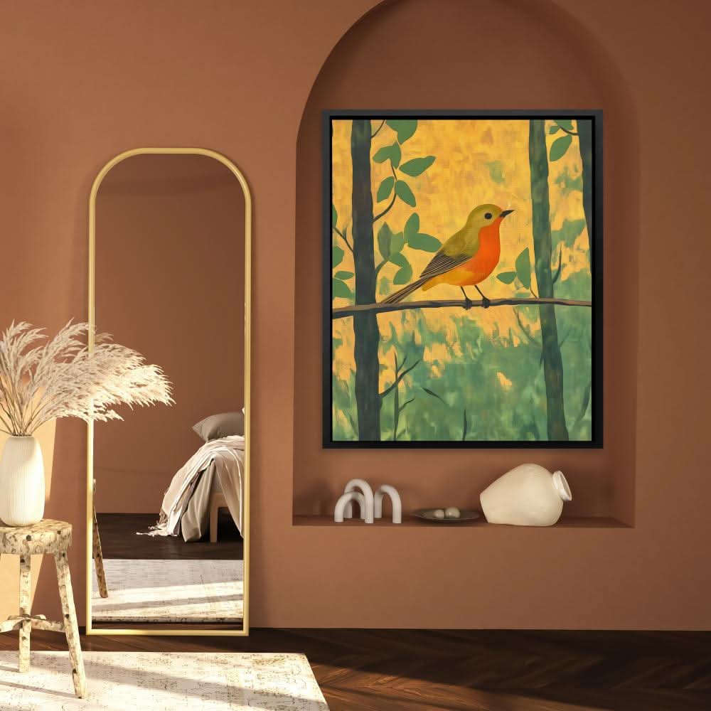 Perch of Dawn - Earth Tones Canvas Wall Art