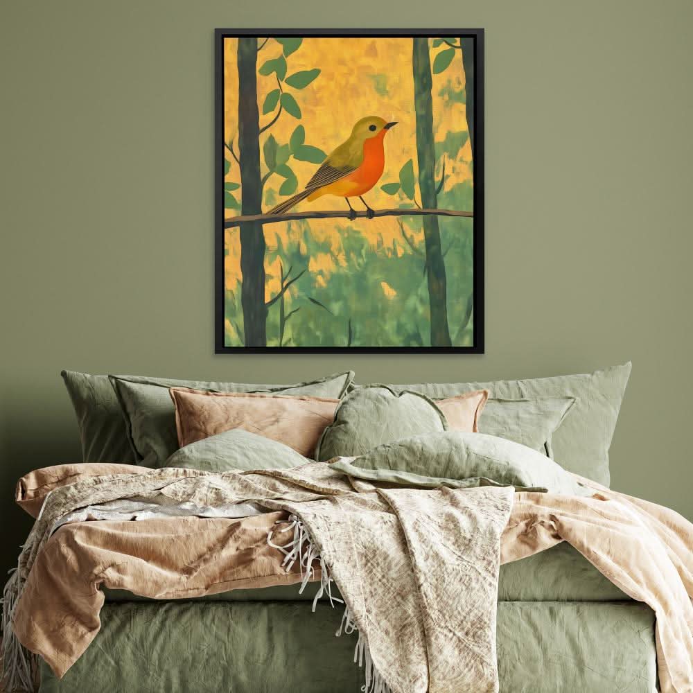 Perch of Dawn - Wall Art in Black Frame