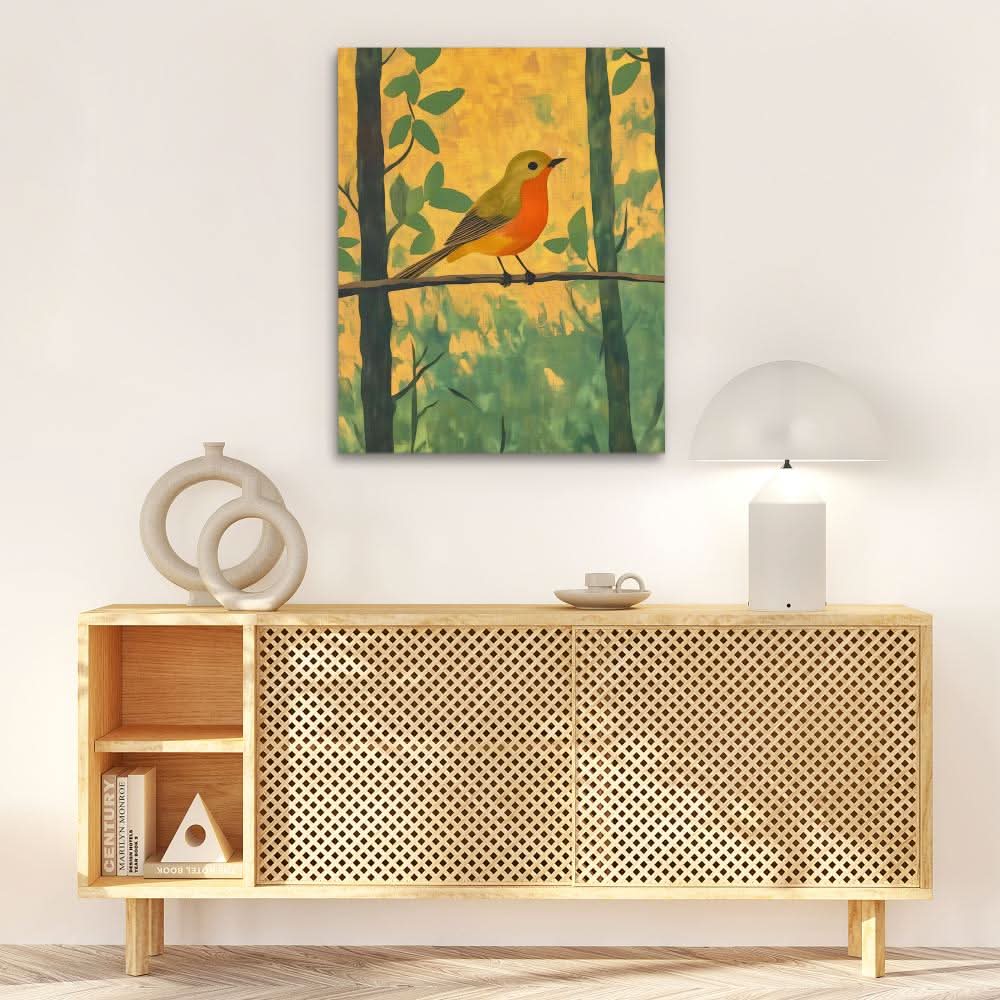 Perch of Dawn - Bird Art for Hallway