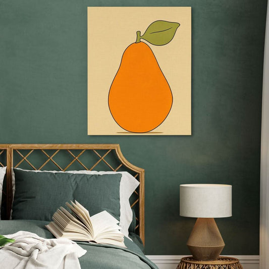 Perfectly Pear - Minimalist Wall Art in Black Frame