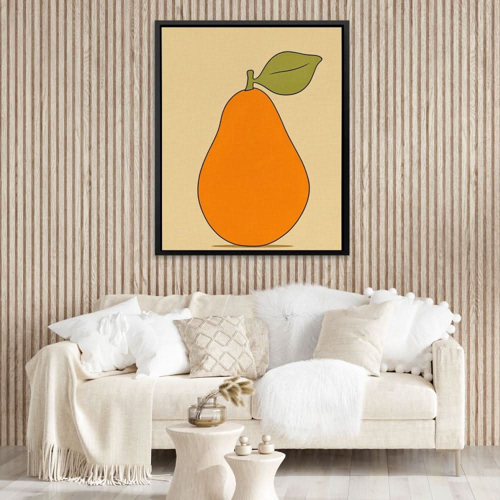 Perfectly Pear - Food Wall Art in Black Frame
