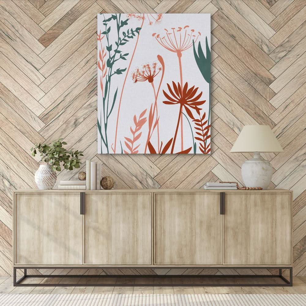 Petal Symphony - Earth Tones Floral Canvas Print