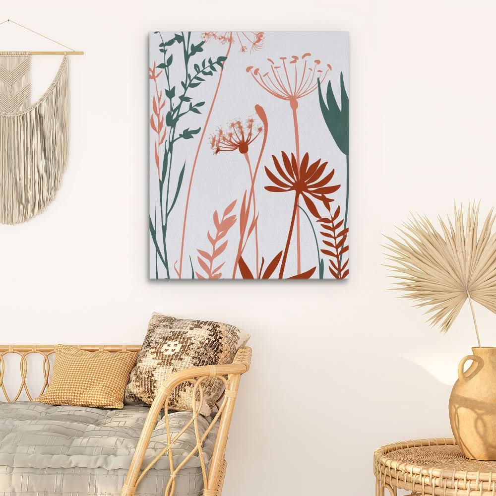 Petal Symphony - Earth Tones Wall Art for Home Office