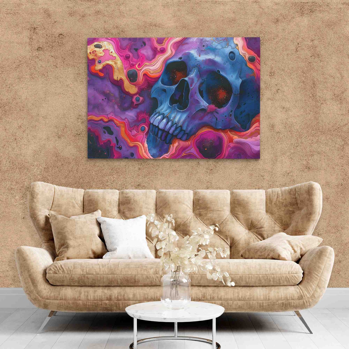 Phantom Skull - Blue Wall Art
