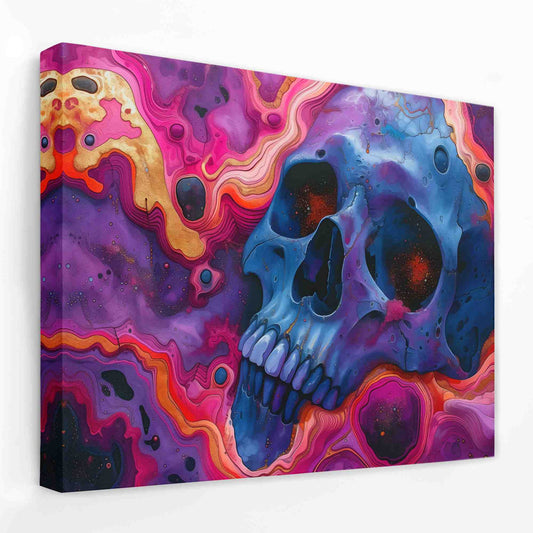 Phantom Skull - Hot Pink Canvas Wall Art