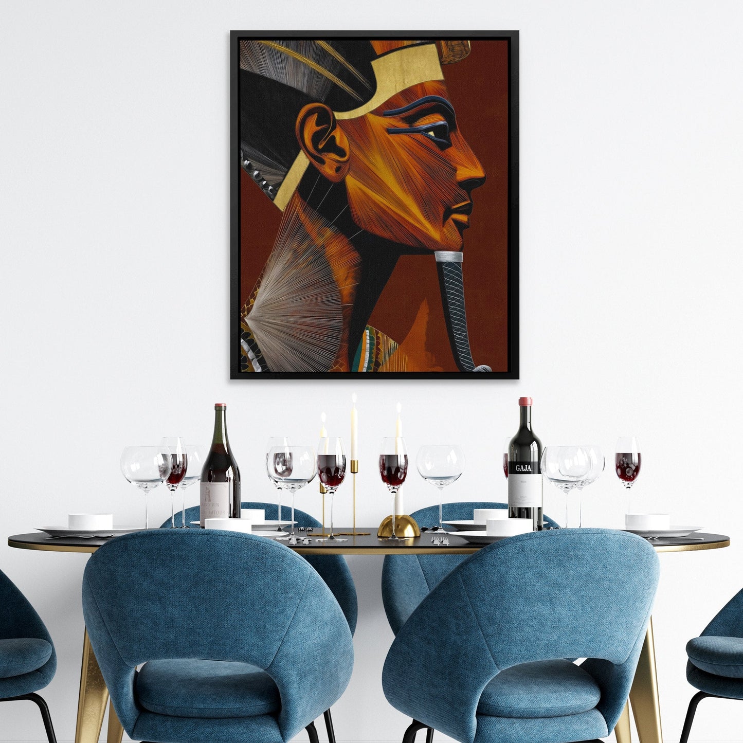 Pharaoh's Amber Throne - Luxury Wall Art