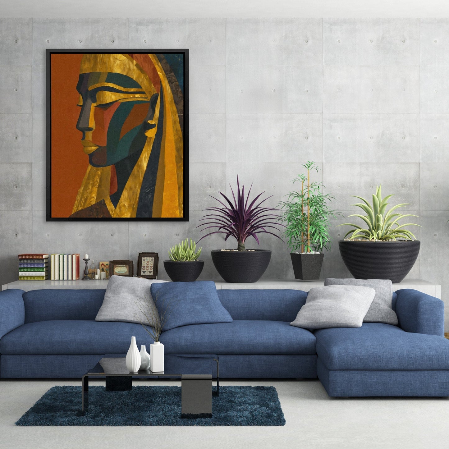 Pharaoh's Bronze Profile - Luxury Wall Art