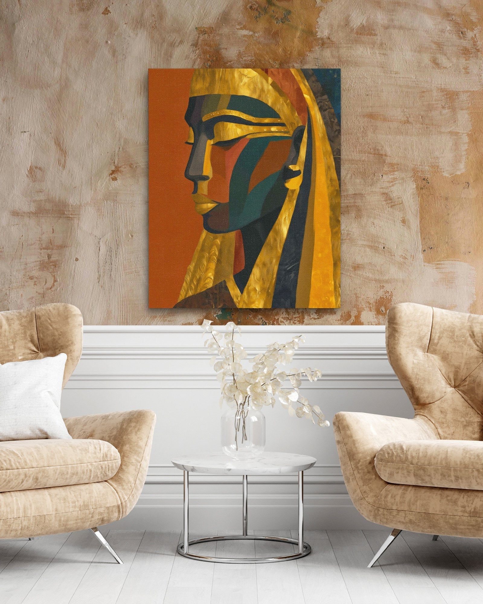 Pharaoh's Bronze Profile - Luxury Wall Art