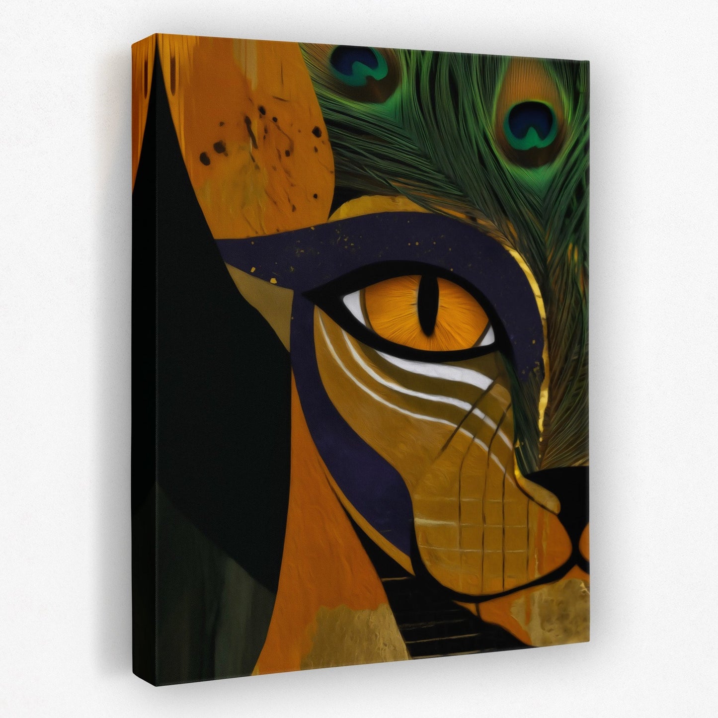 Pharaoh's Peacock Crown - Luxury Wall Art