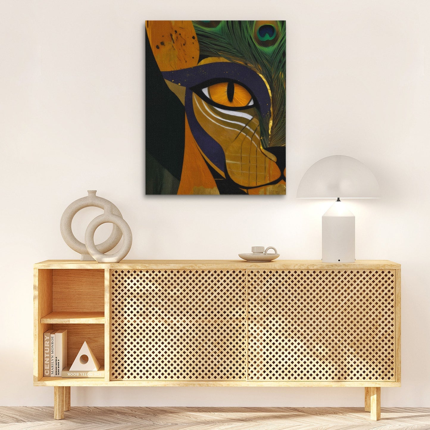 Pharaoh's Peacock Crown - Luxury Wall Art