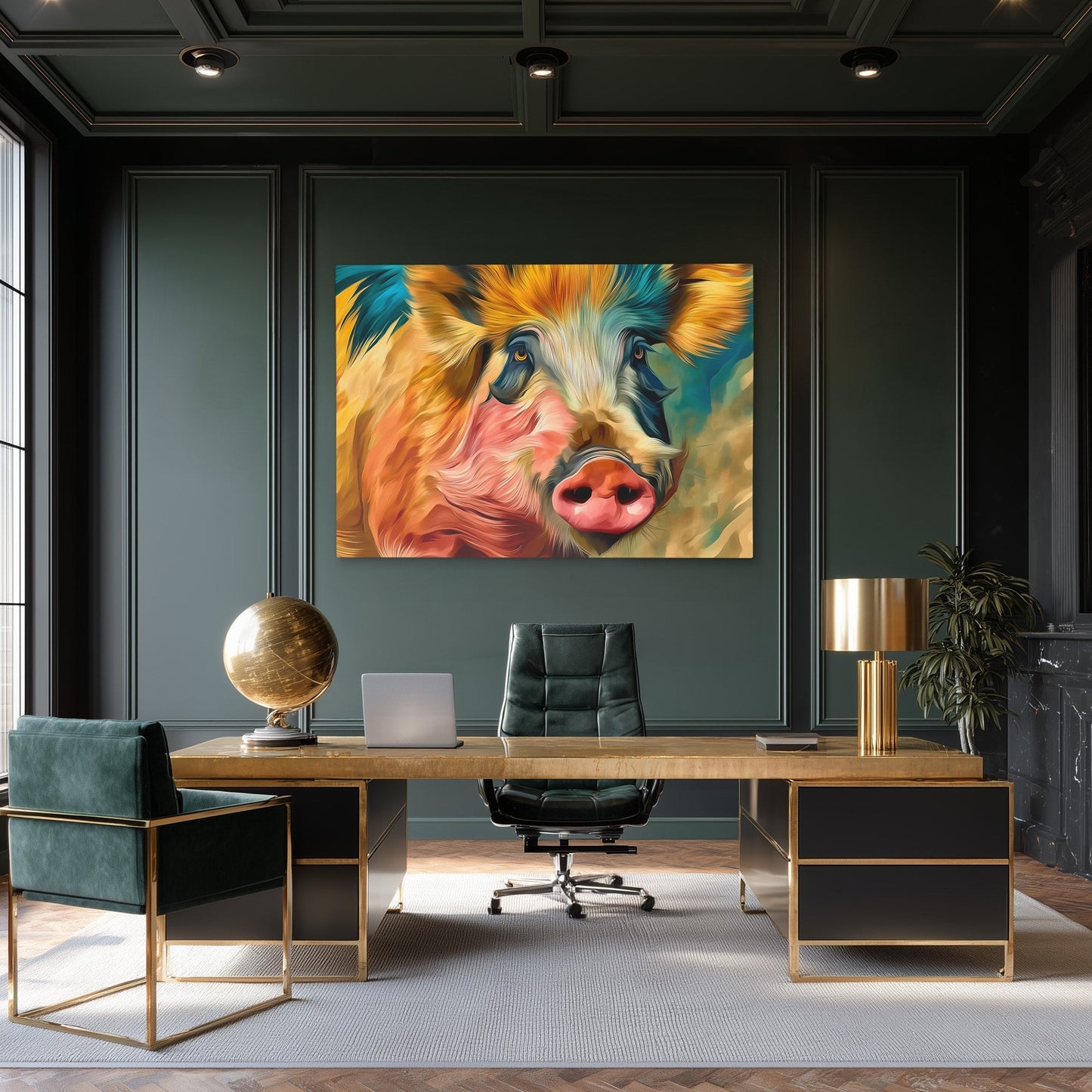 Pig's Windswept Glory - Luxury Wall Art