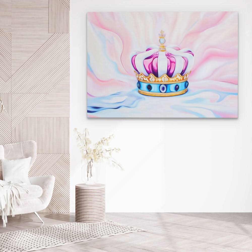 Pillows of Power - Oversized Crown Canvas Wall Art