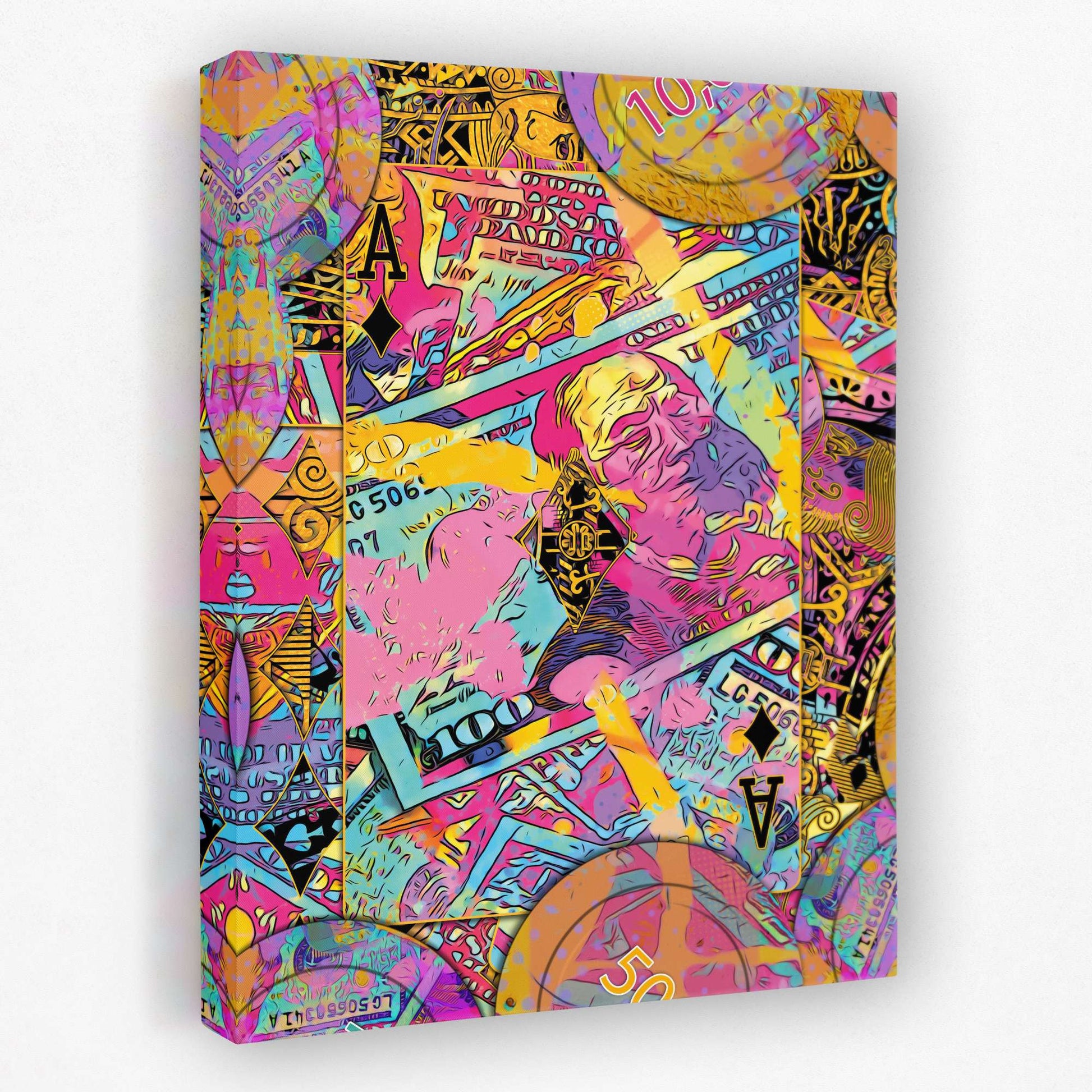 Pink Ace of Diamonds - Luxury Wall Art