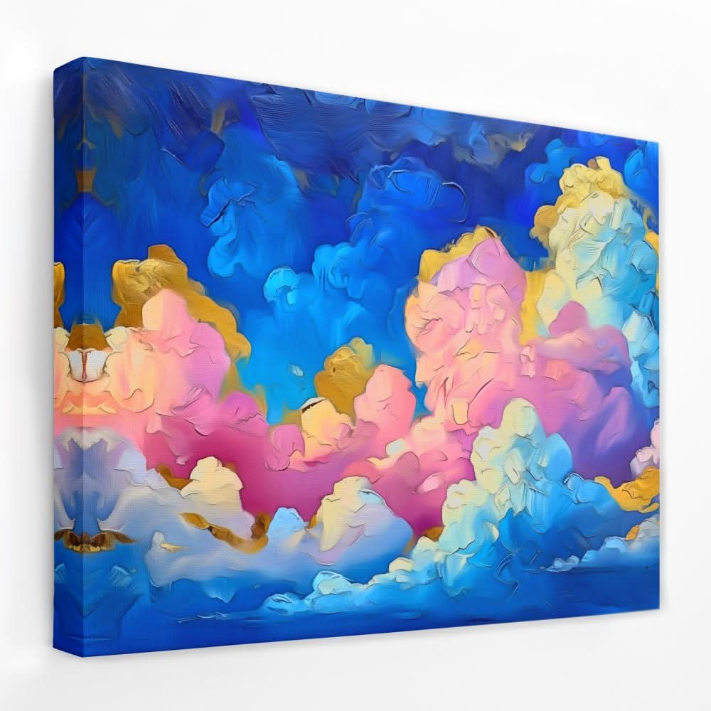 Pink and Blue Clouds - Clouds Canvas Wall Art
