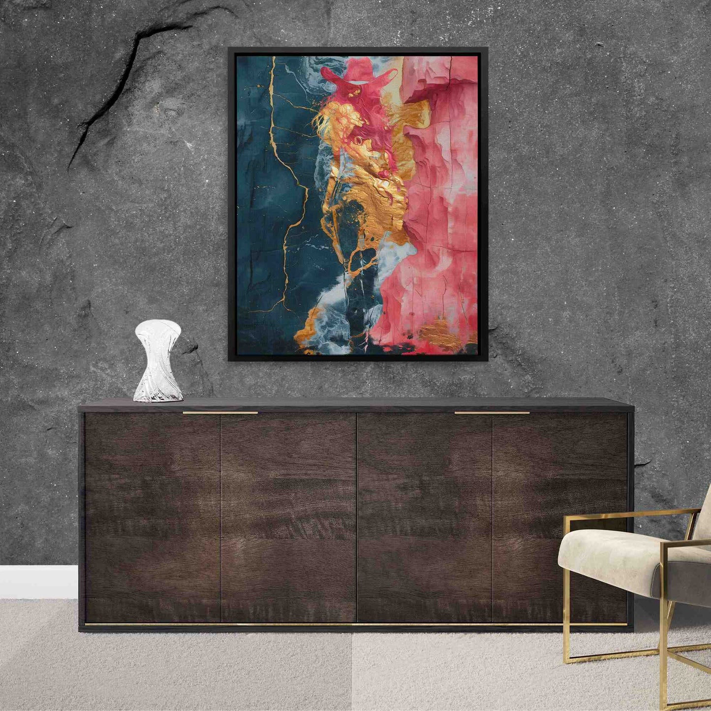 Pink Cowgirl - Large Abstract Canvas Print