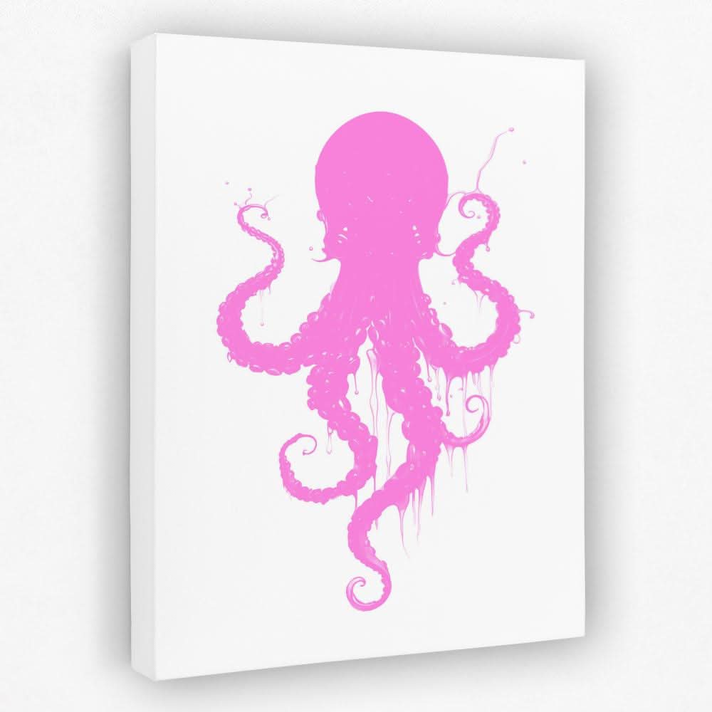 Pink Dancing Octopus - Oceanic Canvas Wall Art