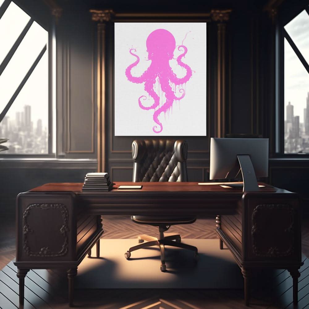 Pink Dancing Octopus - Pink Wall Art