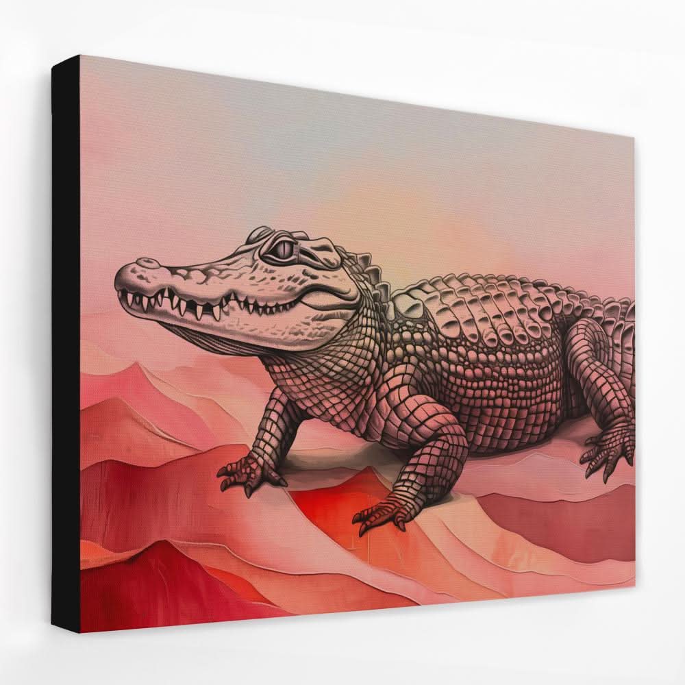 Pink Gator - Alligator Canvas Wall Art