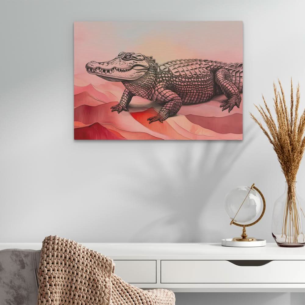 Pink Gator - Colorful Wall Art for Lounge