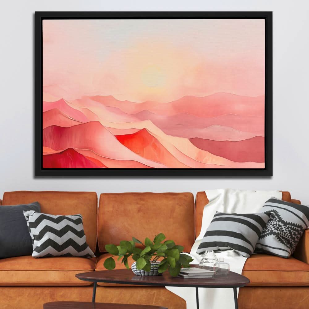 Pink Hills - Large Abstract Canvas Print