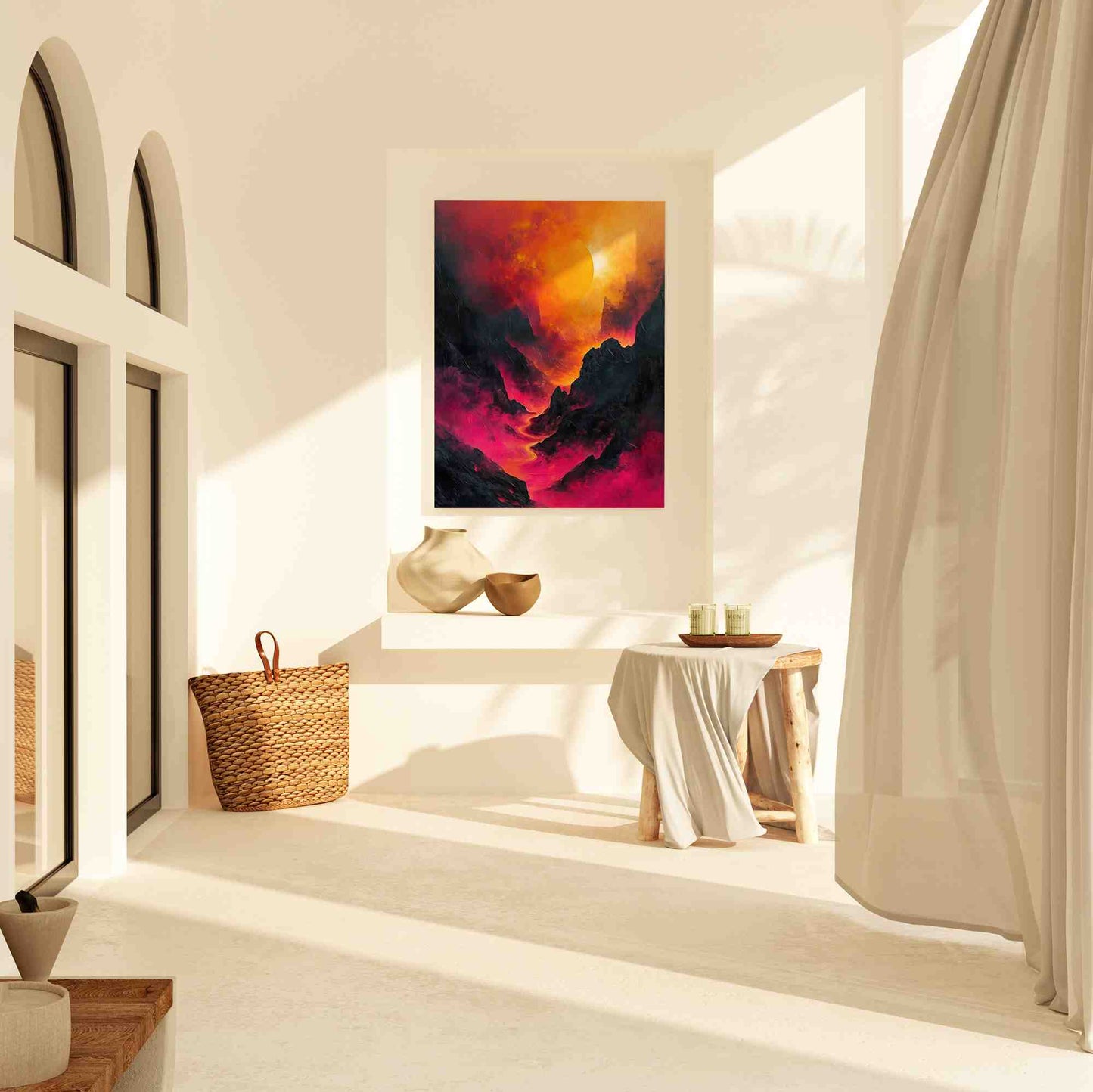 Pink Lava - Wall Art in Black Frame