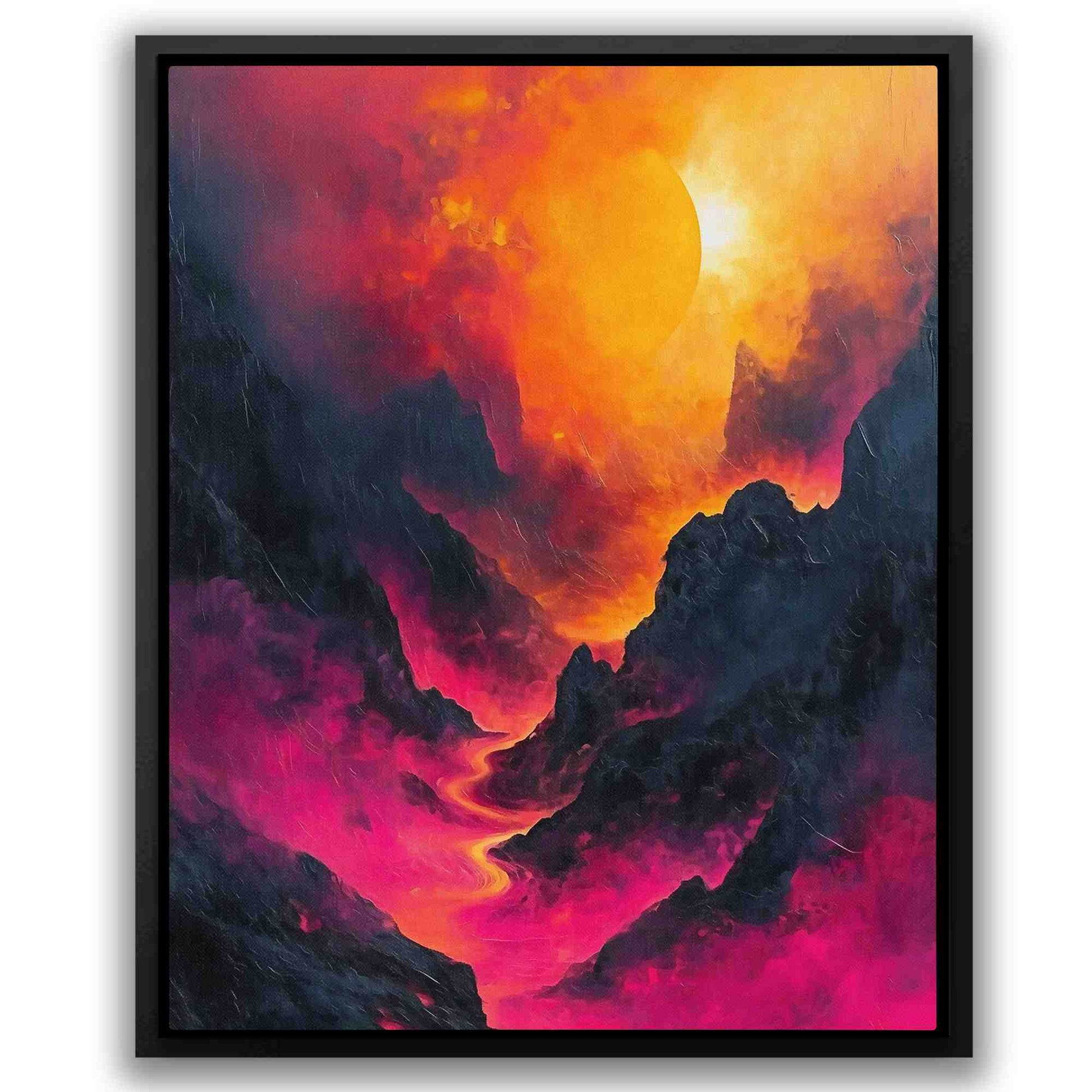 Pink Lava - Black Wall Art for Bedroom
