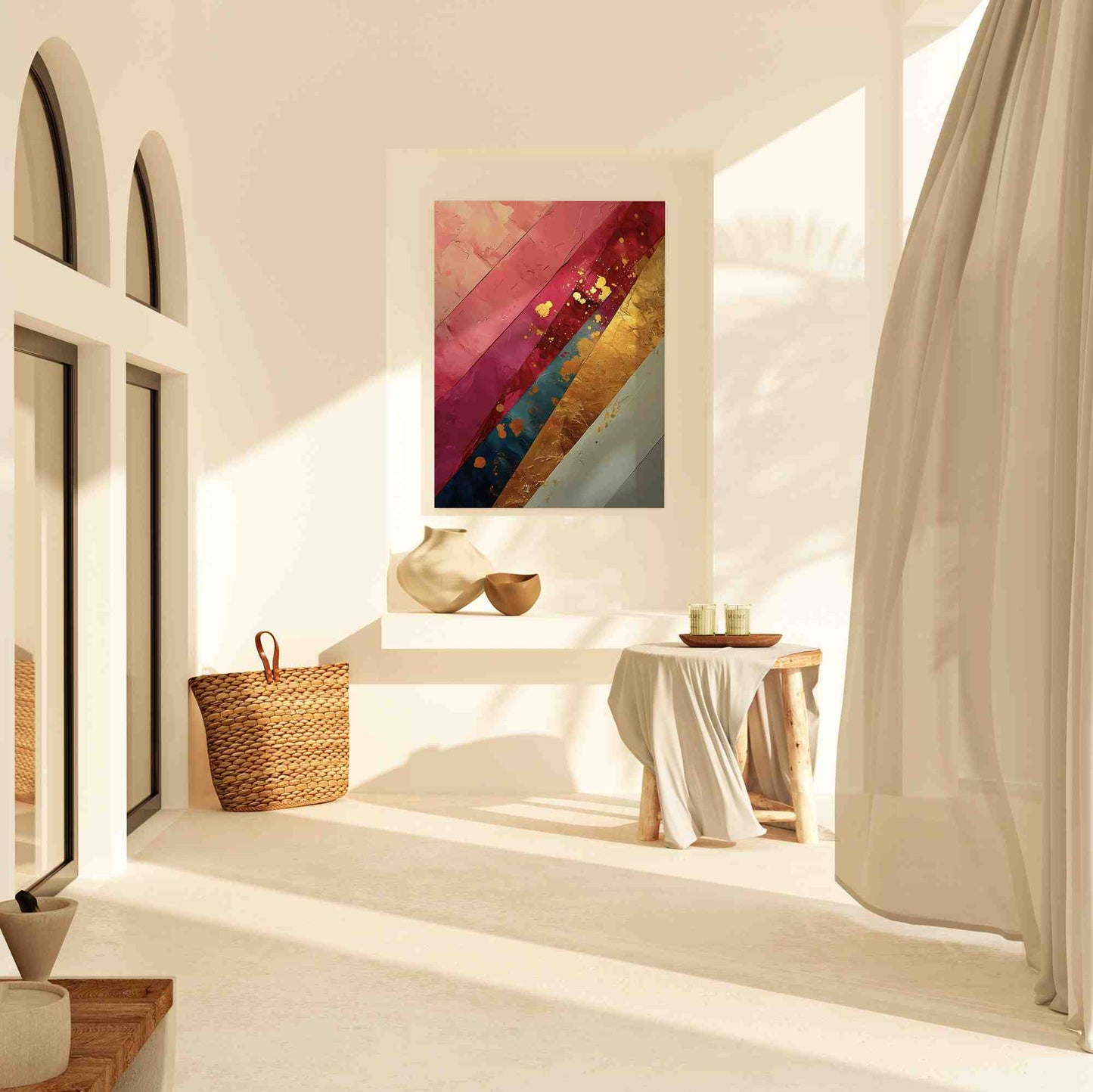 Pink Lava - Black Canvas Wall Art