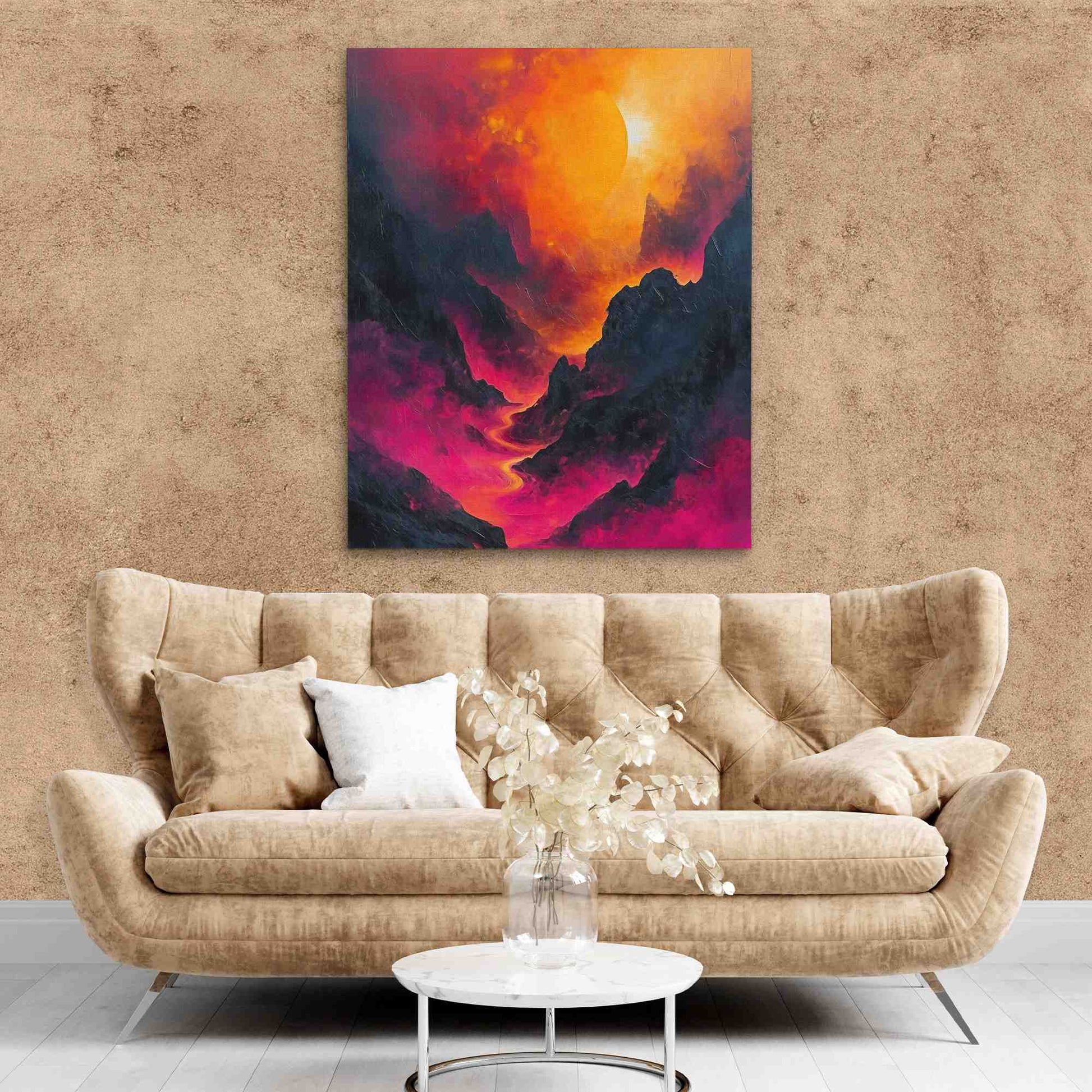 Pink Lava - Black Lava Canvas Print