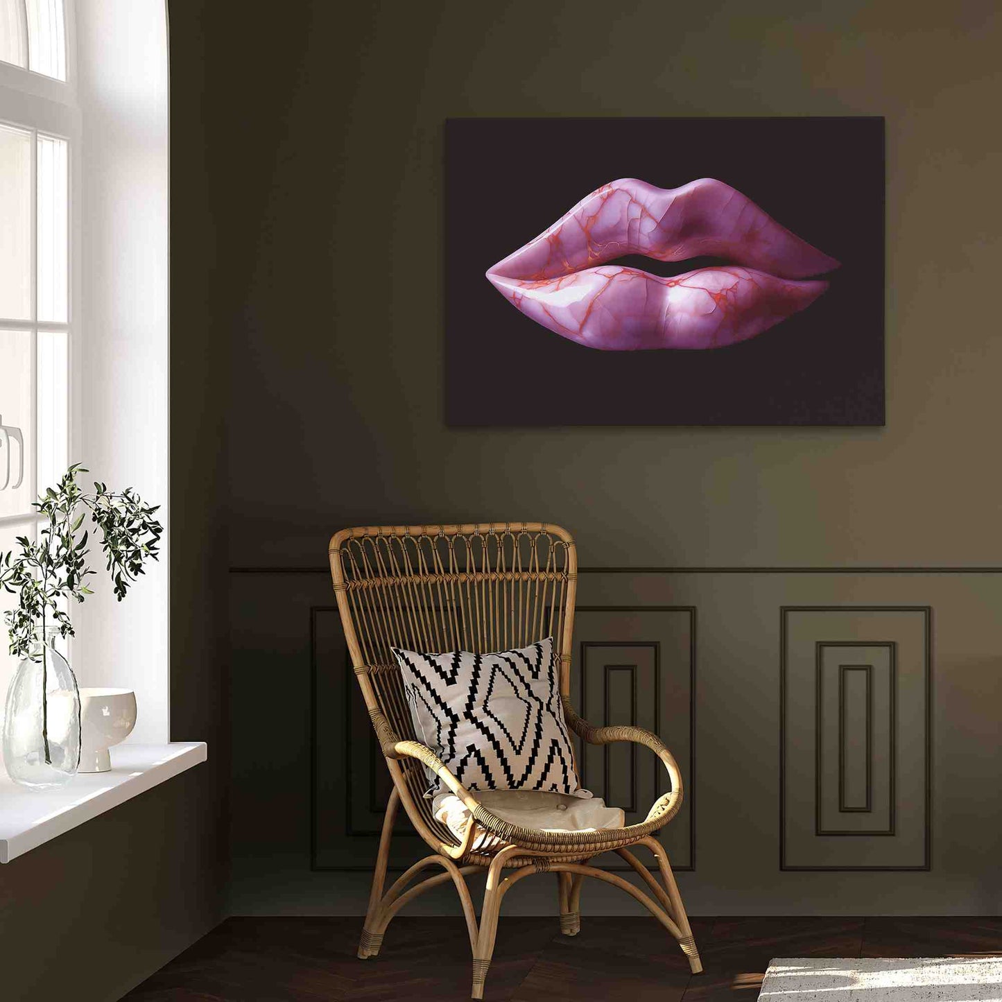 Pink Marble Lips - Fashion Art