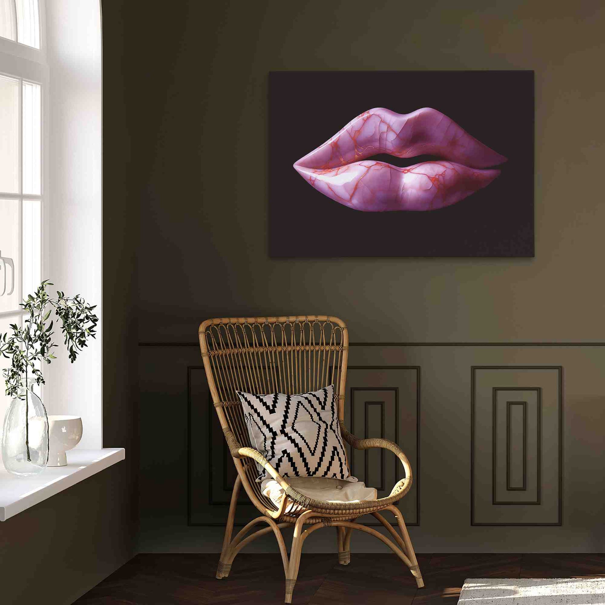 Pink Marble Lips - Fashion Art