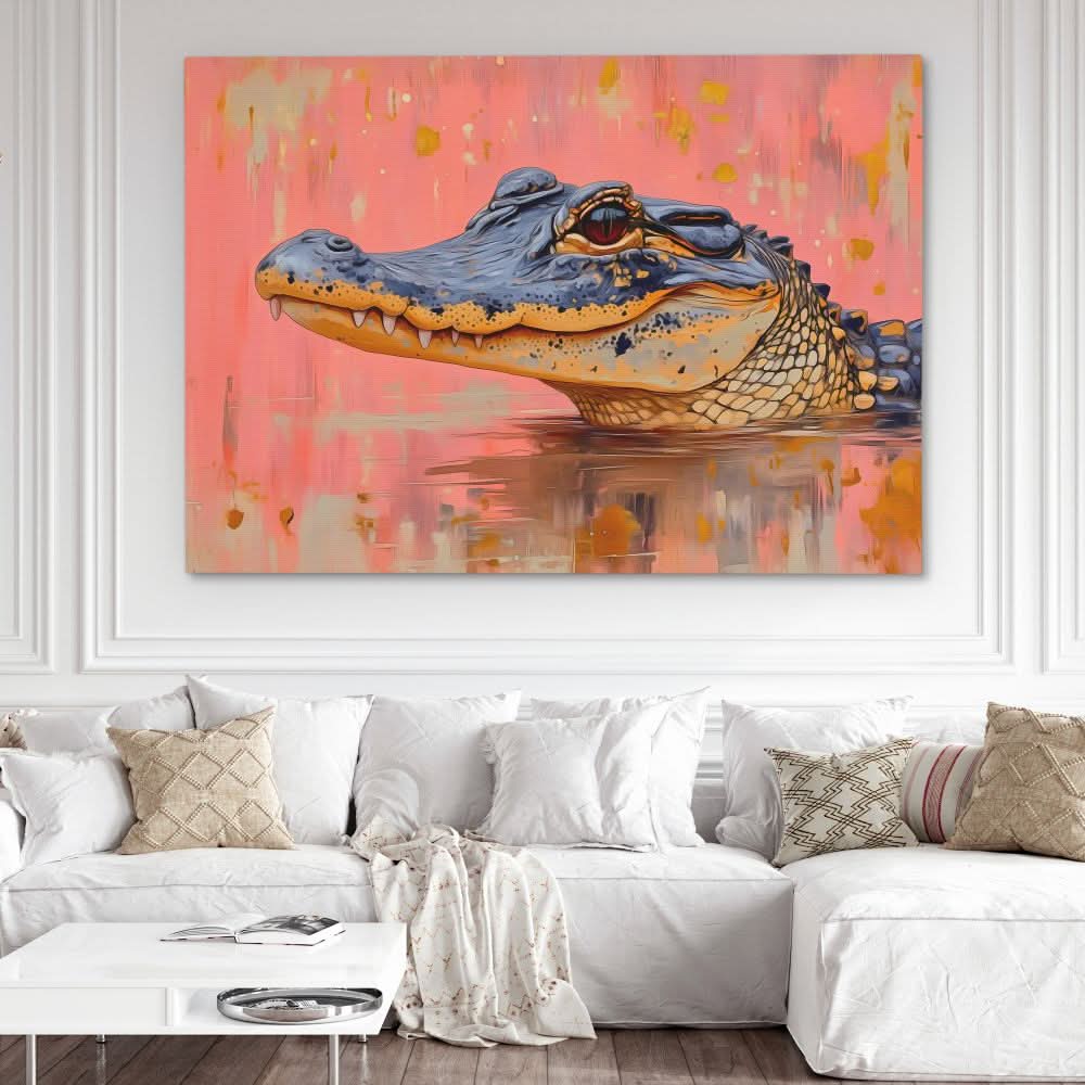 Pink Predator - Animals Wall Art in Black Frame
