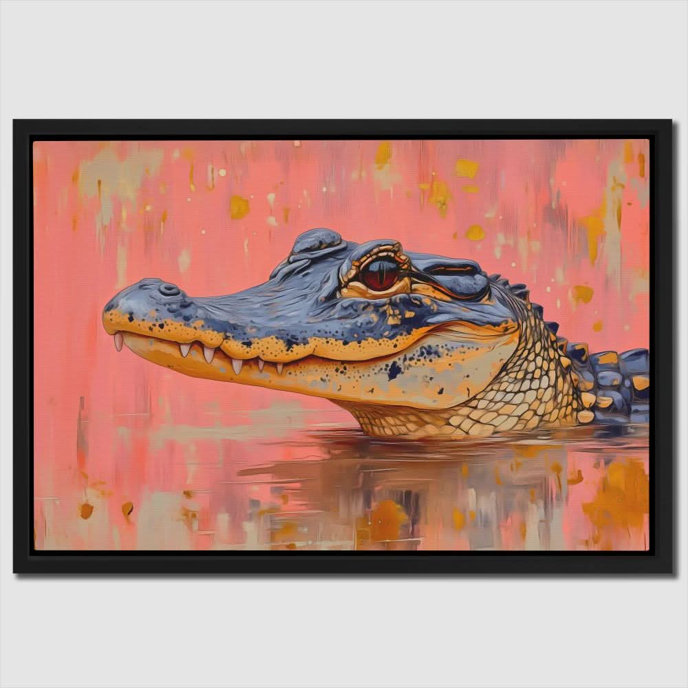 Pink Predator - Colorful Animals Canvas Print