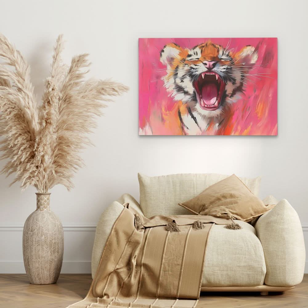 Pink Pride - Pink Big Cat Canvas Print