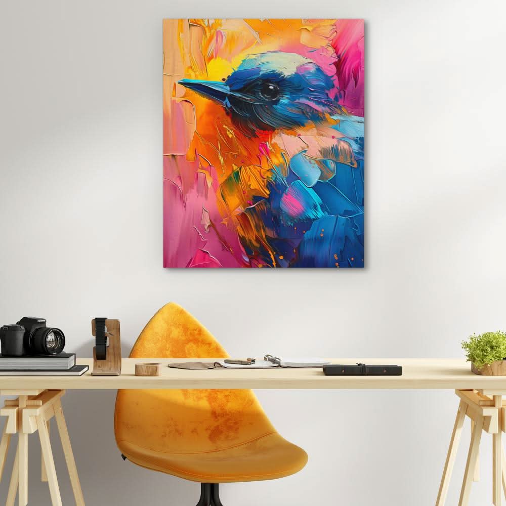 Pink Promise - Abstract Blue Canvas Wall Art