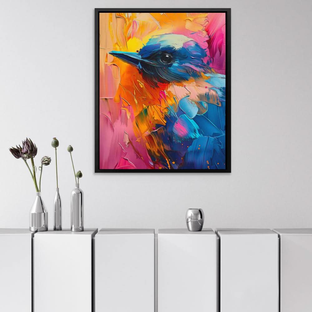 Pink Promise - Blue Wall Art for Home Office