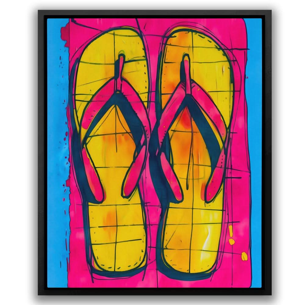 Pink Sandals - Colorful Pop Culture Canvas Print