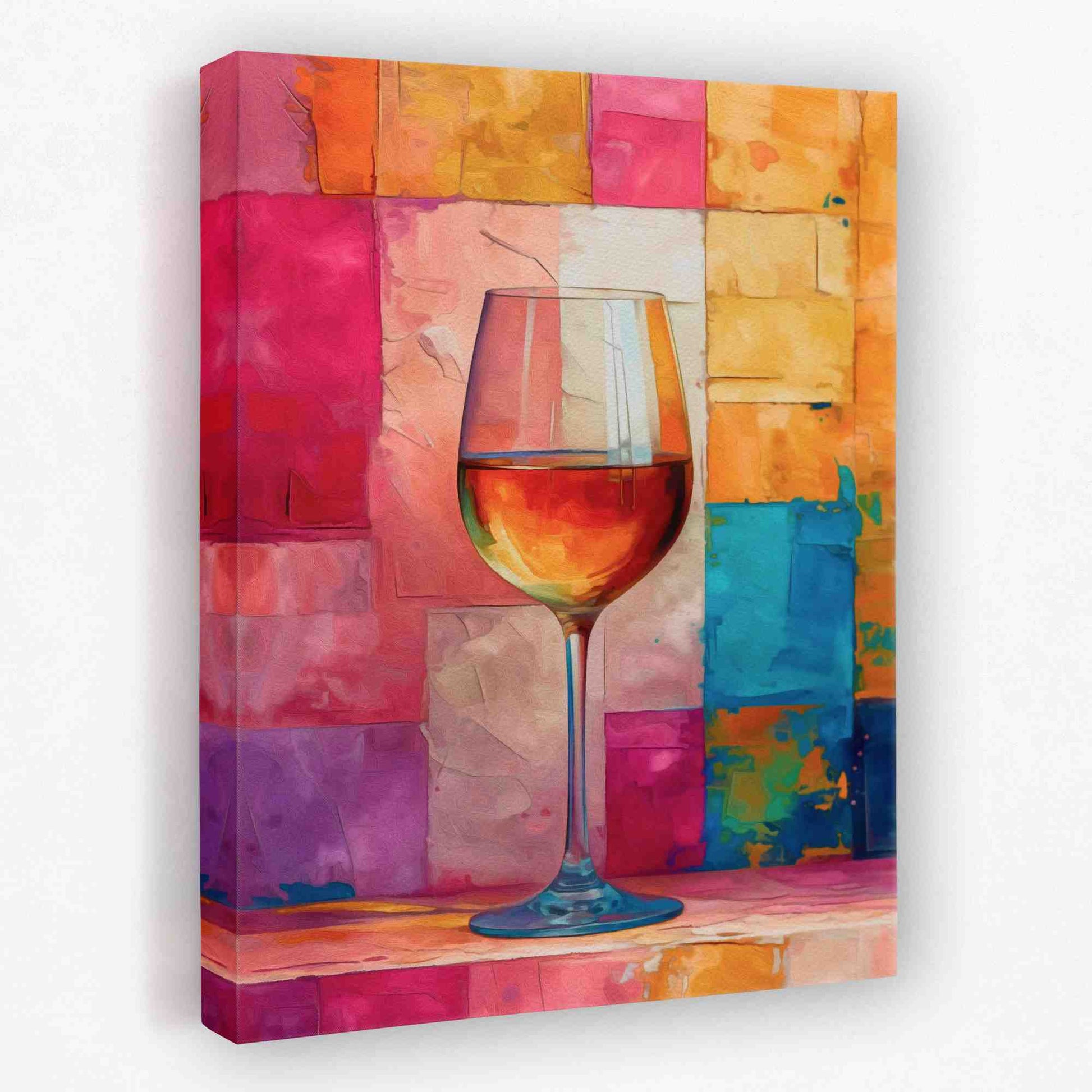 Pink Wine Wall - Alcohol Canvas Wall Art