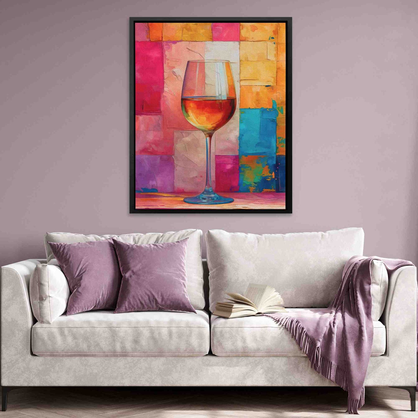 Pink Wine Wall - Alcohol Art for Bar and Lounge