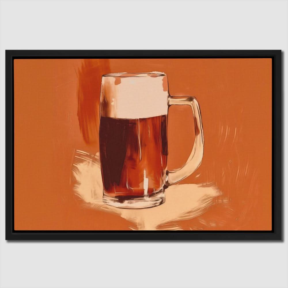 Pint of Beer - Brown Man Cave Canvas Print