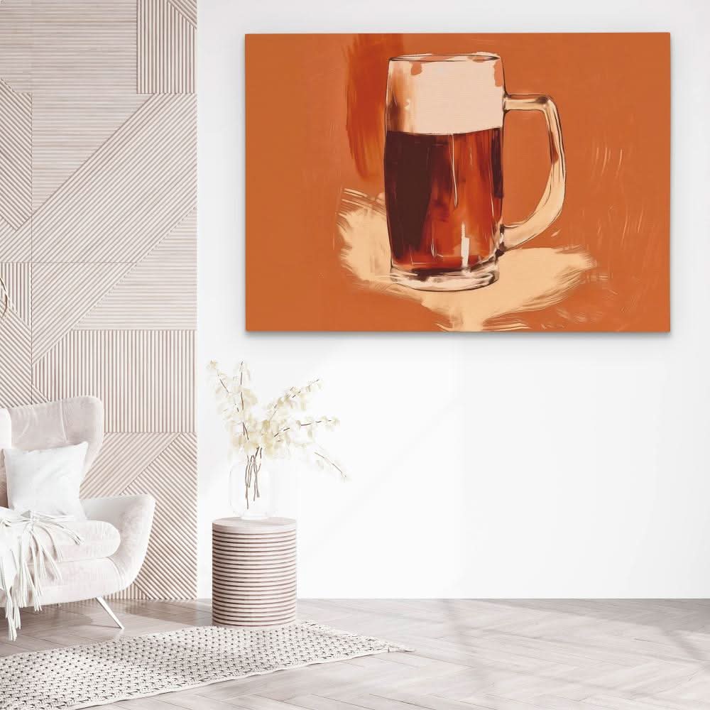 Pint of Beer - Brown Canvas Wall Art