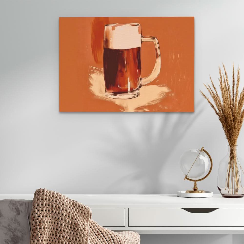 Pint of Beer - Brown Wall Art for Kitchen