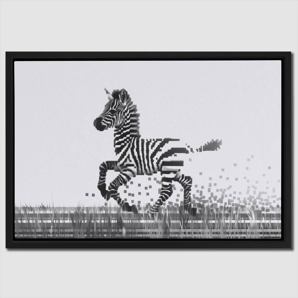 Pixel Zebra - Canvas Wall Art