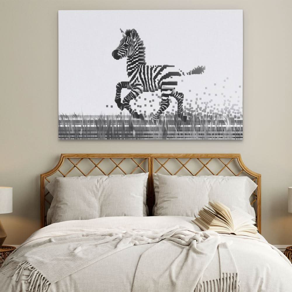 Pixel Zebra - Animals Art for Home Office