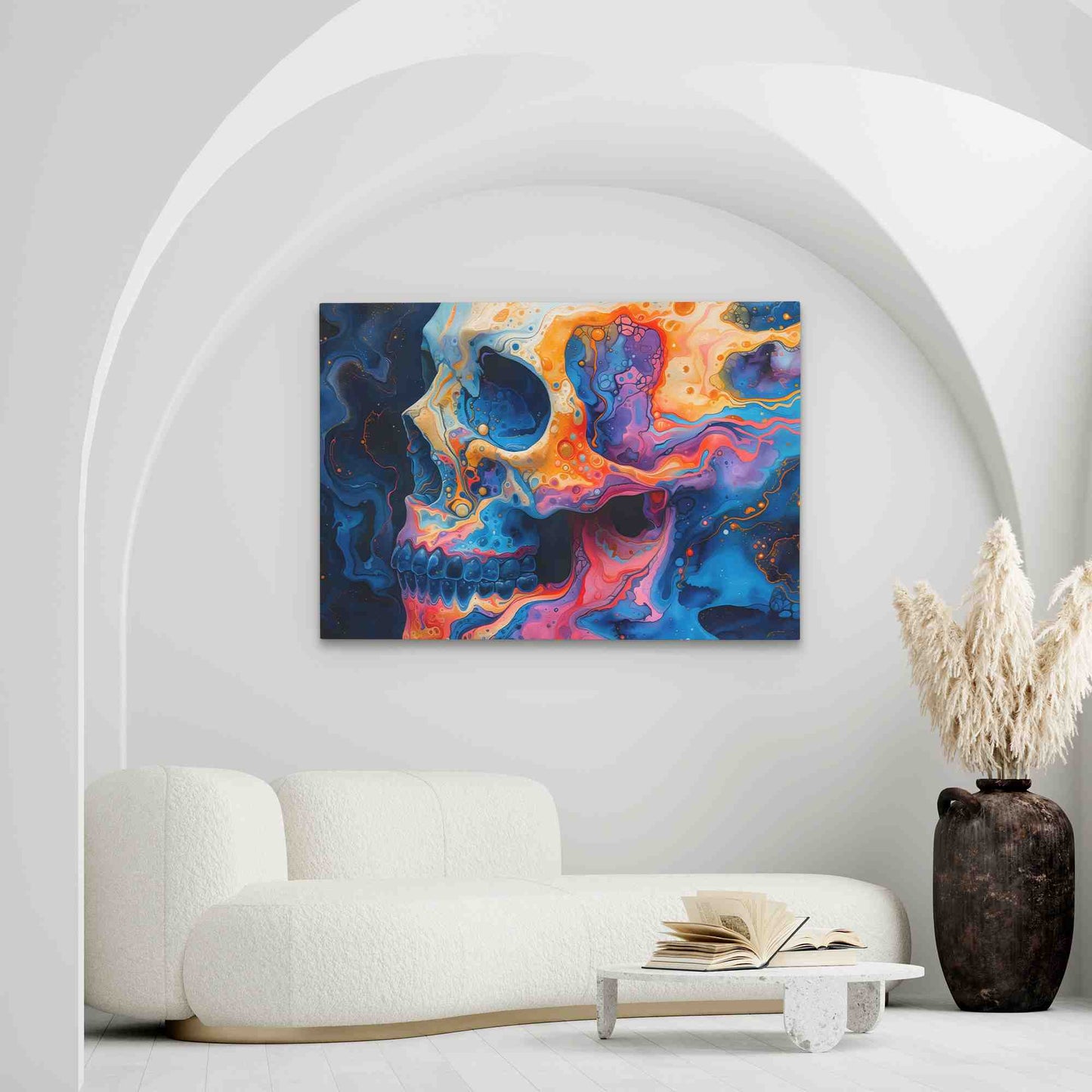 Plasma Skull - Large Psychedelic Canvas Print